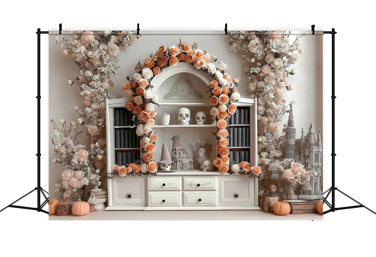 Halloween Photography Backdrop Flower Skull Indoor Halloween Backdrop MRR8-8