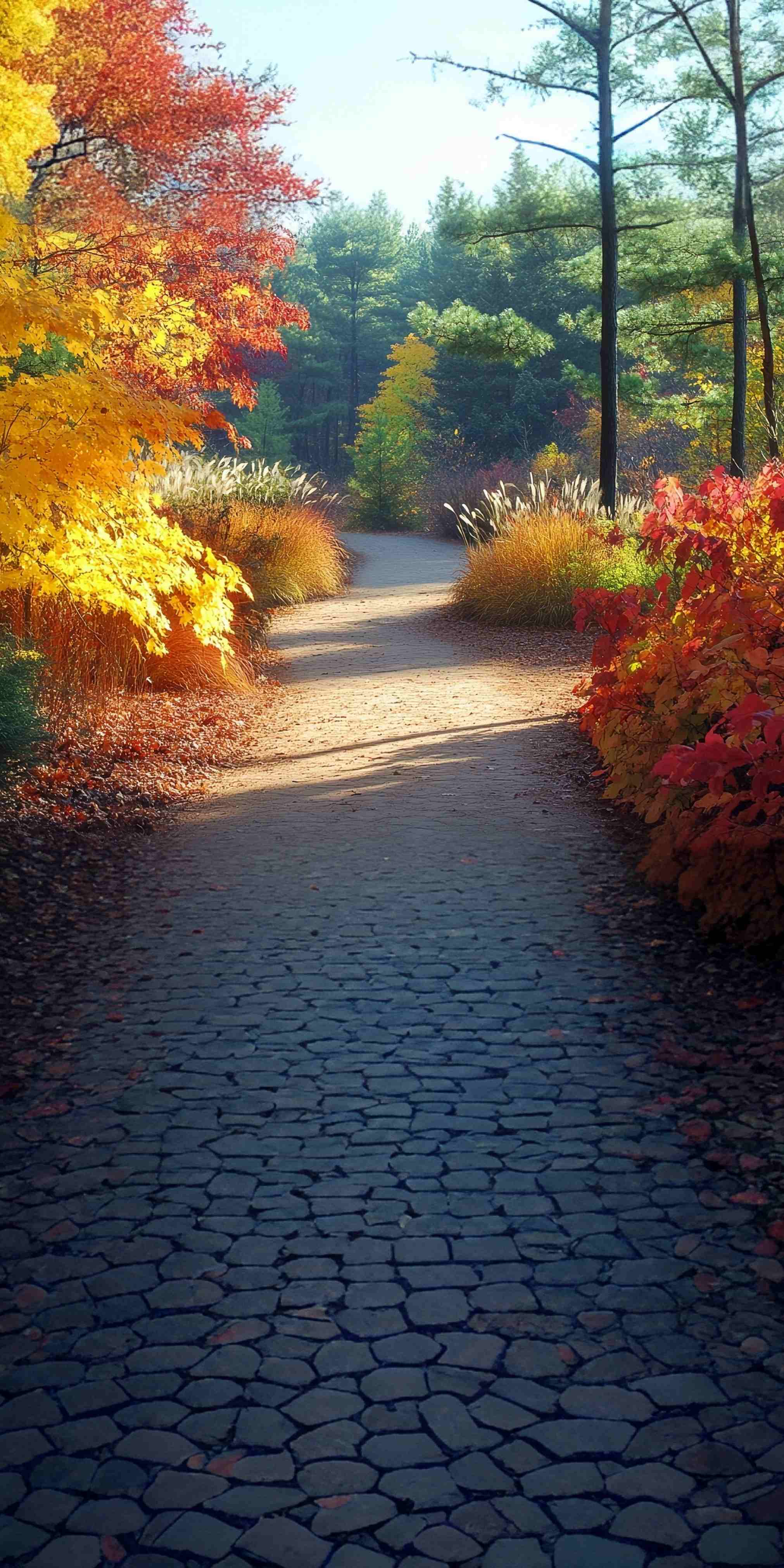 Fall Photo Backdrops Golden Maple Pathway Sweep Backdrop MRR8-83