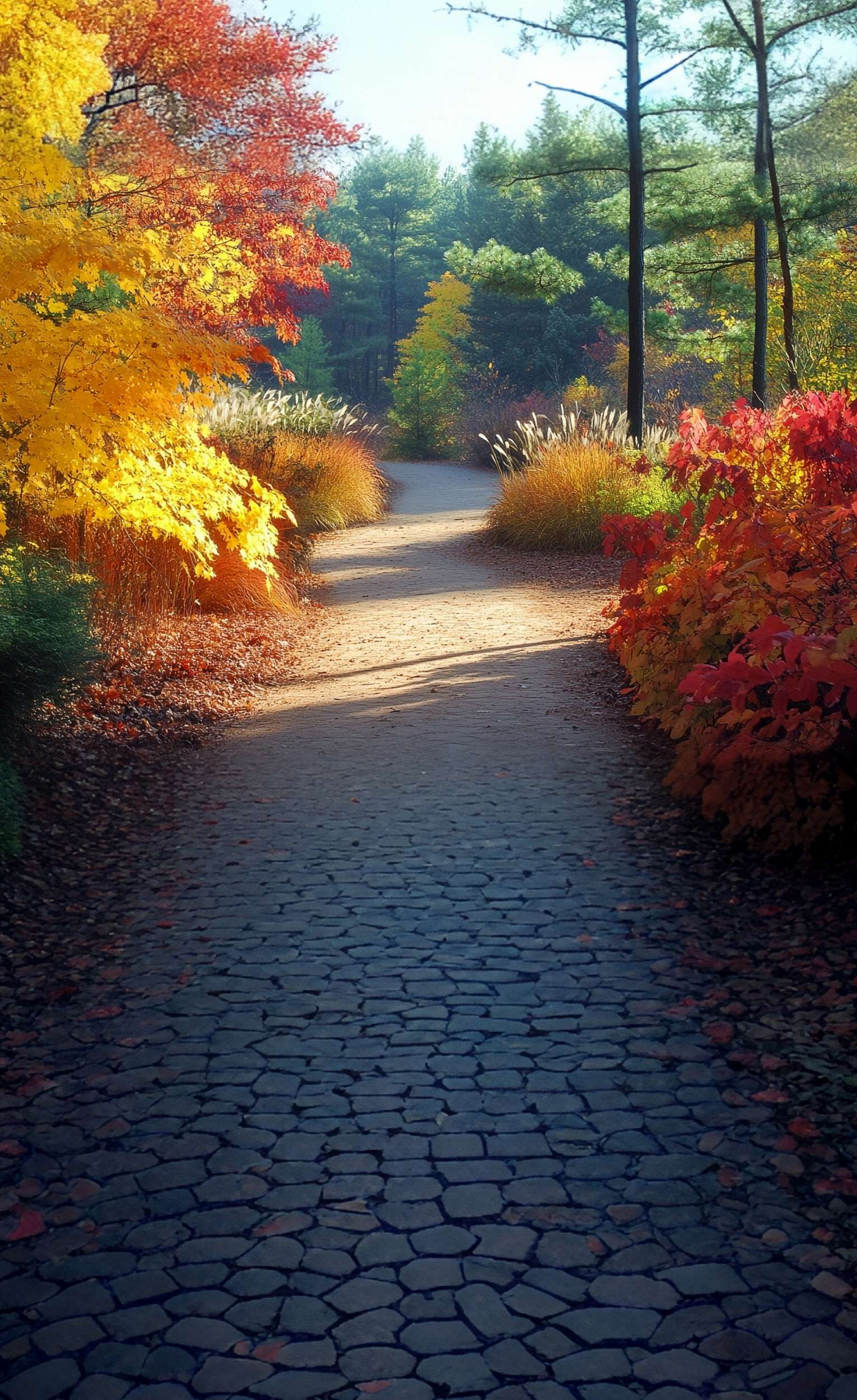 Fall Photo Backdrops Golden Maple Pathway Sweep Backdrop MRR8-83