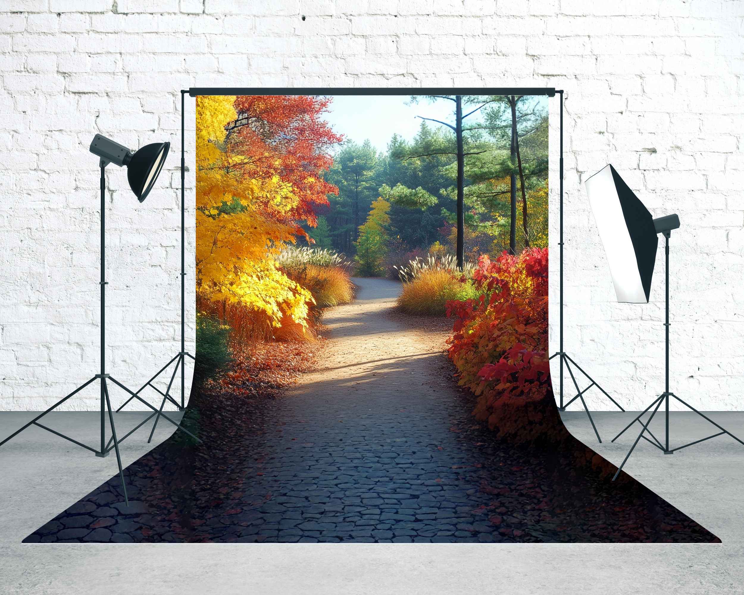 Fall Photo Backdrops Golden Maple Pathway Sweep Backdrop MRR8-83