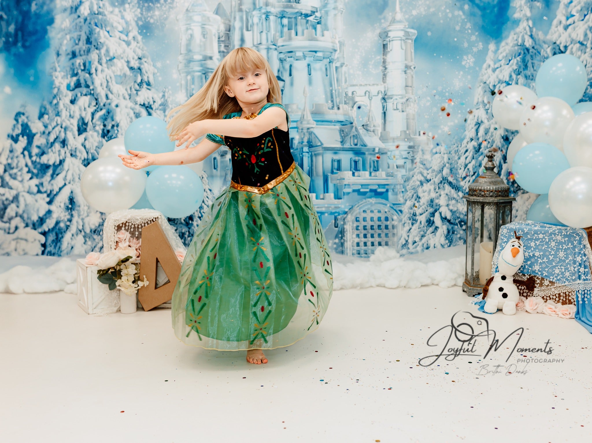 Frozen Castle Backdrop Winter Ice Castle Wonderland Kids Photo Backdrop MRR9-10