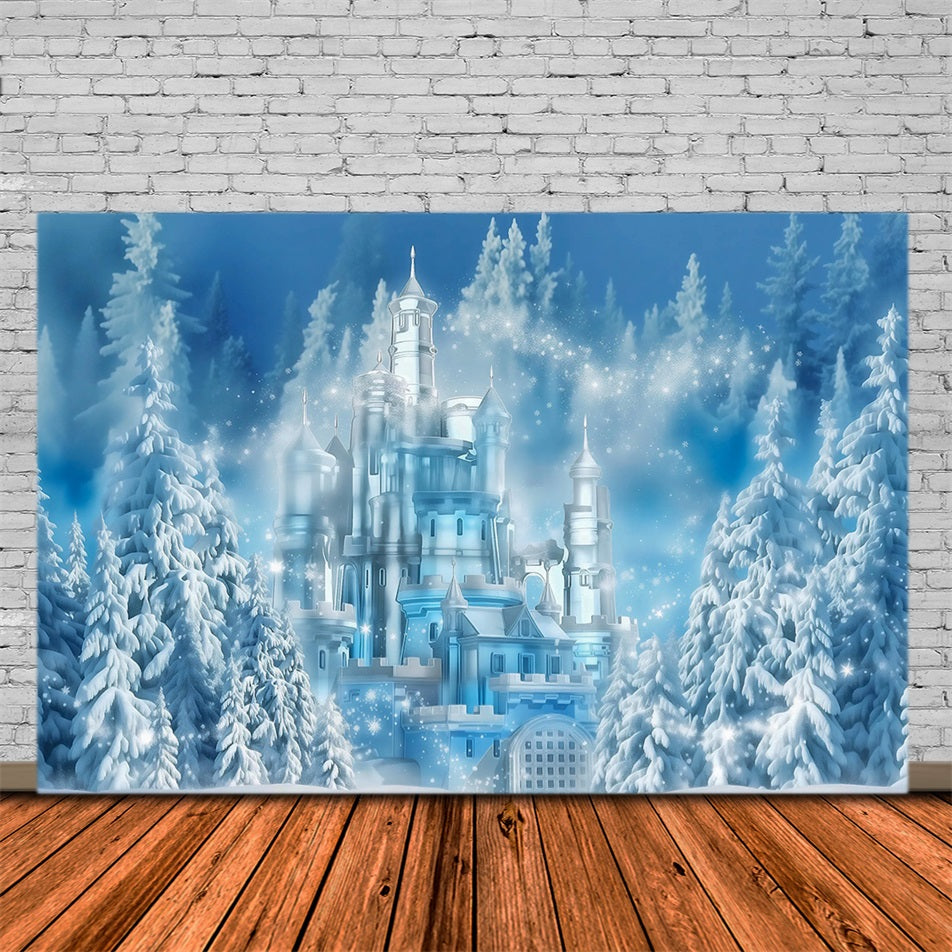 Frozen Castle Backdrop Winter Ice Castle Wonderland Kids Photo Backdrop MRR9-10