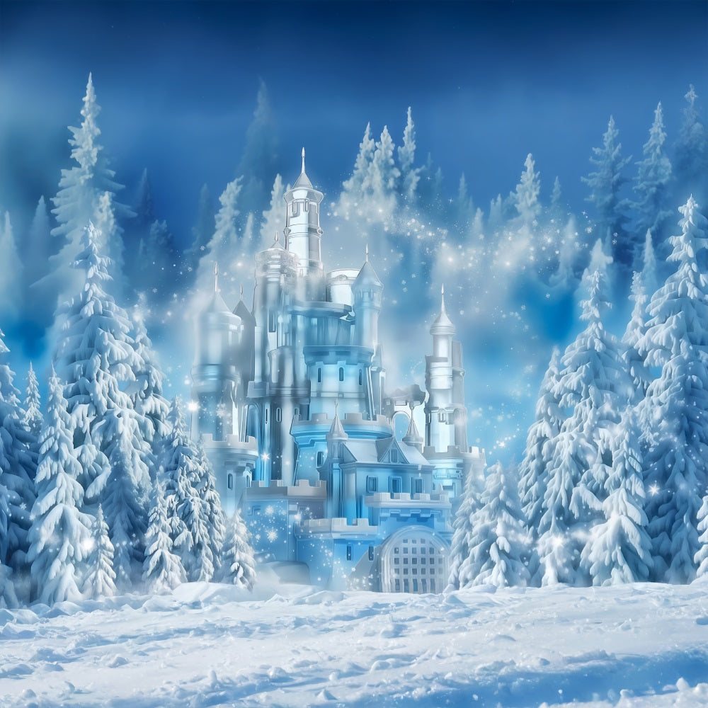 Frozen Castle Backdrop Winter Ice Castle Wonderland Kids Photo Backdrop MRR9-10