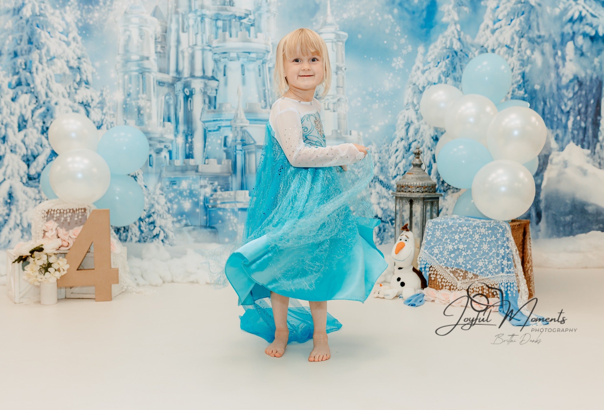 Frozen Castle Backdrop Winter Ice Castle Wonderland Kids Photo Backdrop MRR9-10