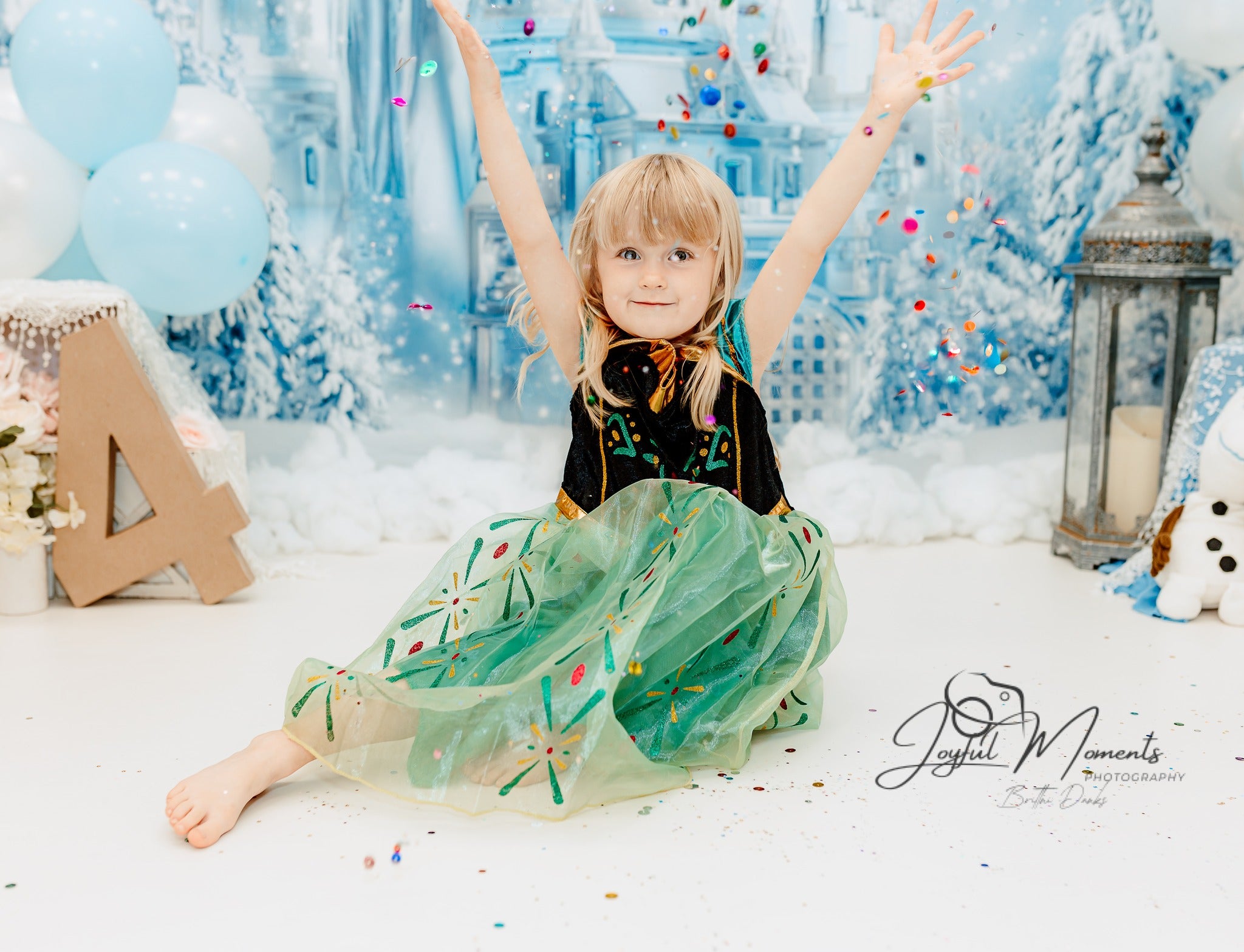 Frozen Castle Backdrop Winter Ice Castle Wonderland Kids Photo Backdrop MRR9-10