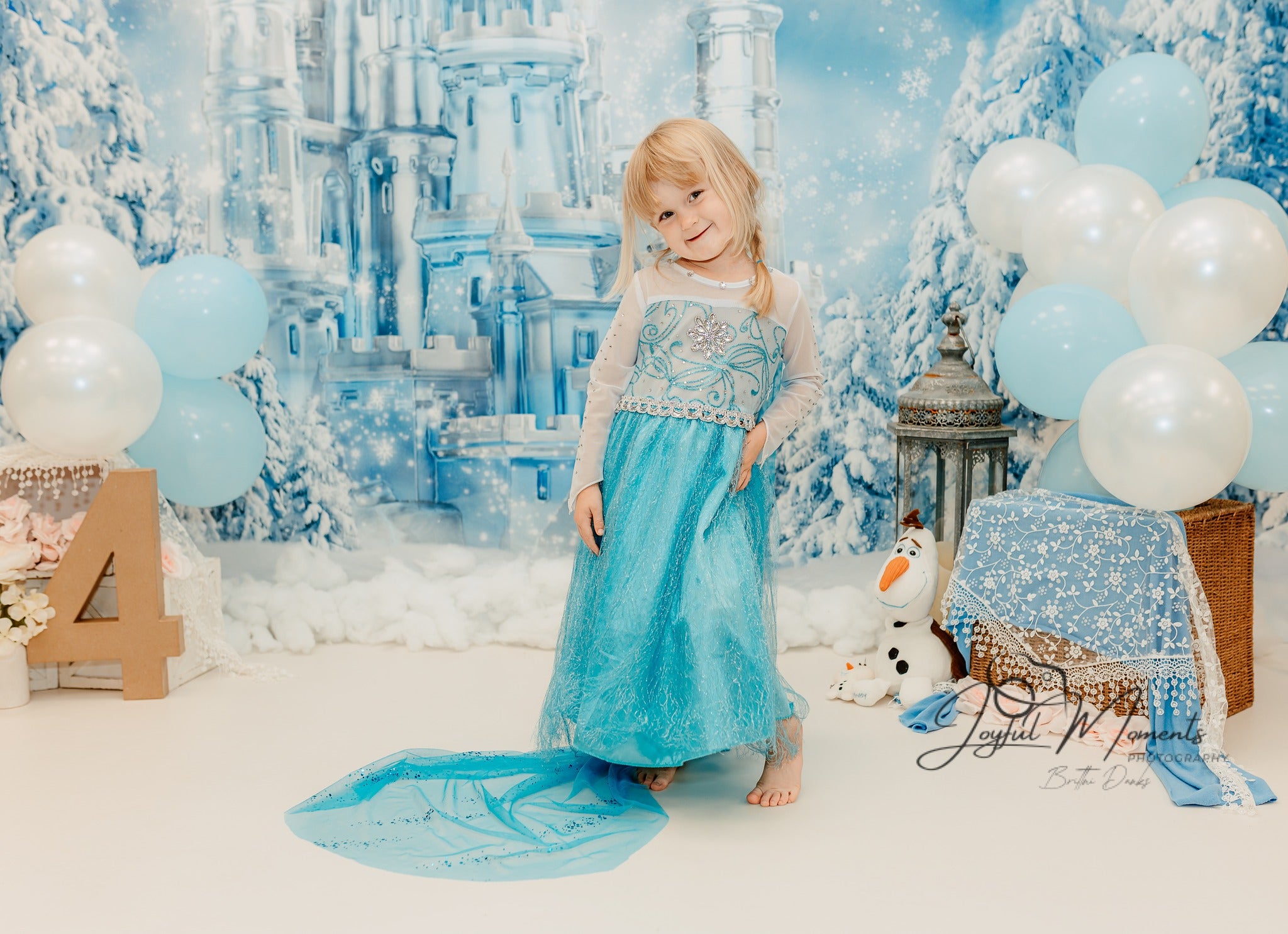 Frozen Castle Backdrop Winter Ice Castle Wonderland Kids Photo Backdrop MRR9-10