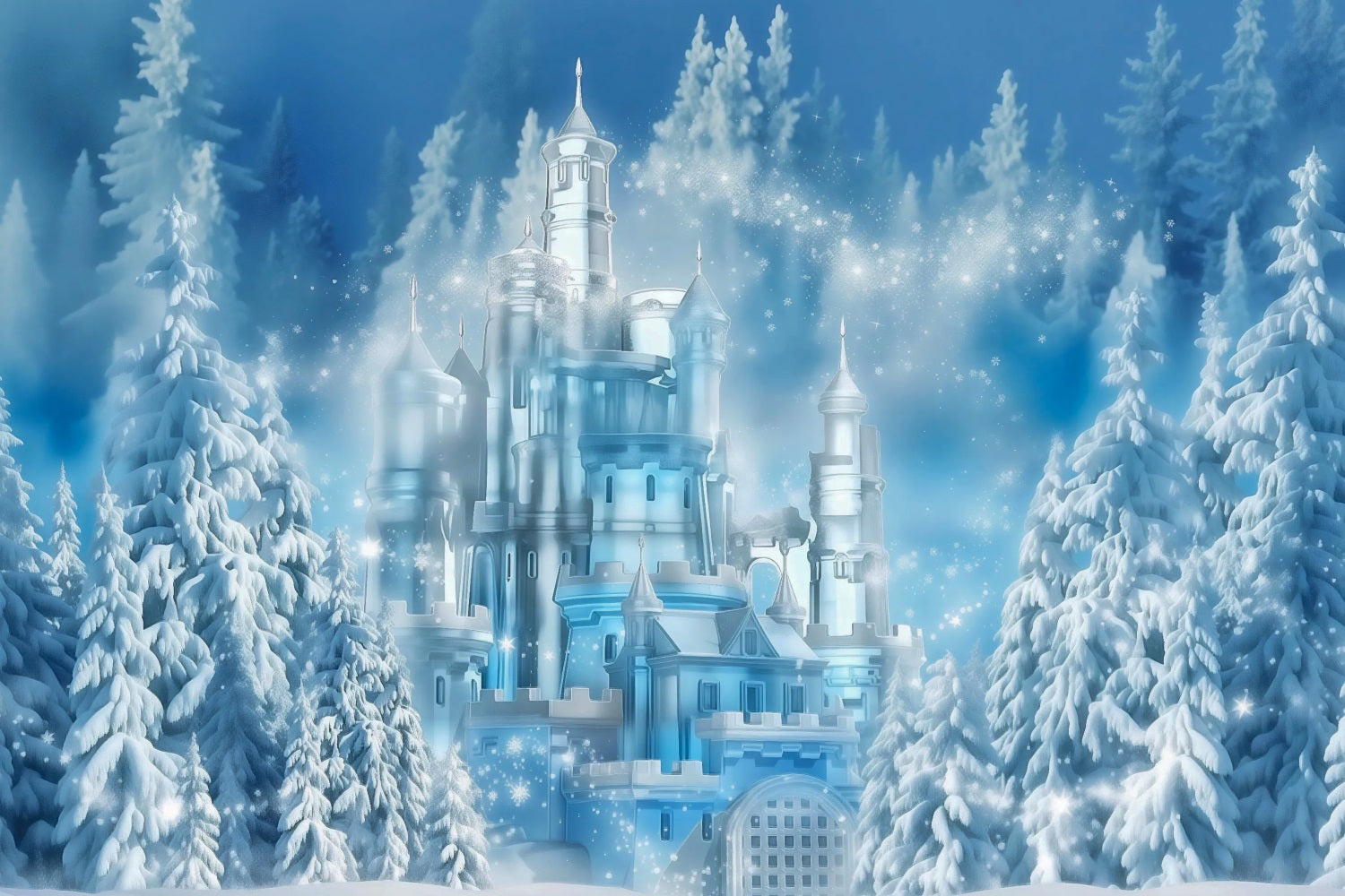 Frozen Castle Backdrop Winter Ice Castle Wonderland Kids Photo Backdrop MRR9-10