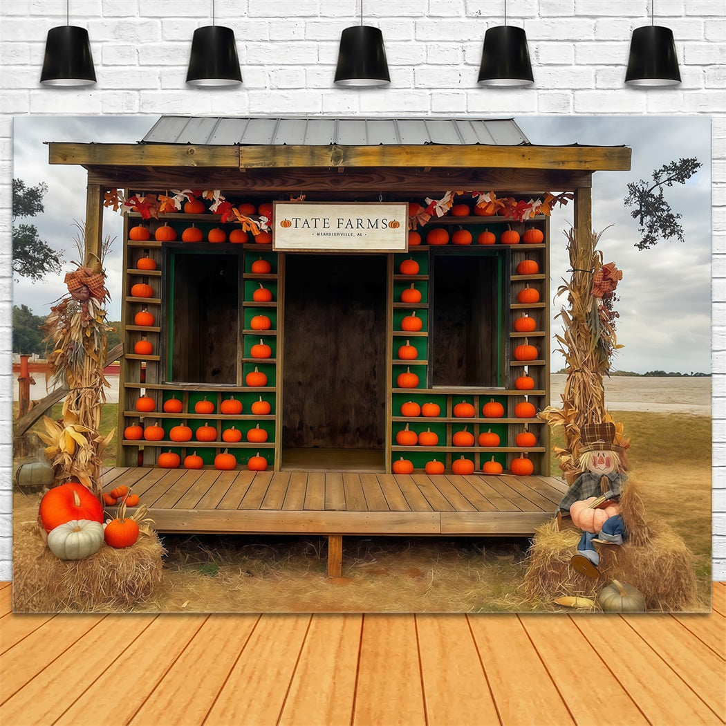 Fall Backdrop Pumpkin Farmhouse Rustic Display Autumn Photo Backdrop MRR9-100