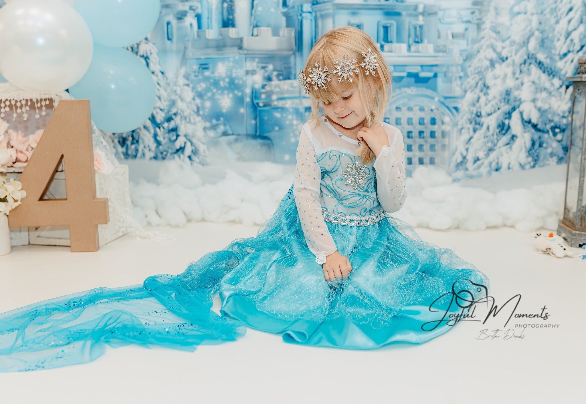 Frozen Castle Backdrop Winter Ice Castle Wonderland Kids Photo Backdrop MRR9-10