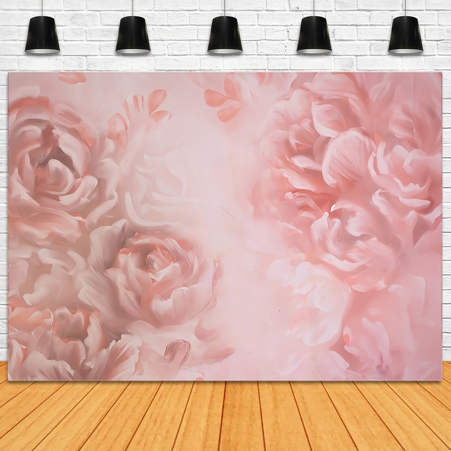 Floral Backdrop Soft Pink Blooming Petals Flower Photo Backdrop MRR9-111