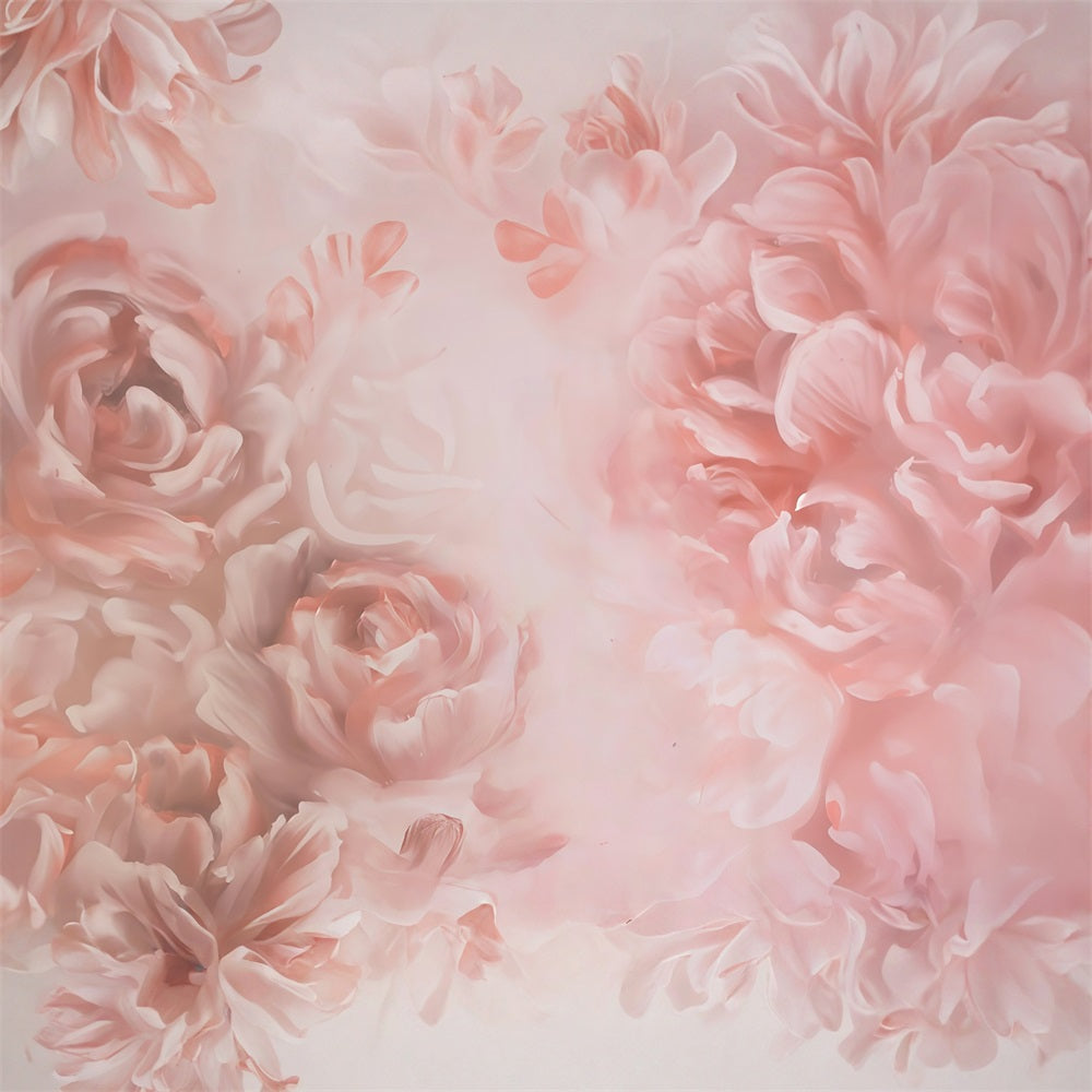 Floral Backdrop Soft Pink Blooming Petals Flower Photo Backdrop MRR9-111