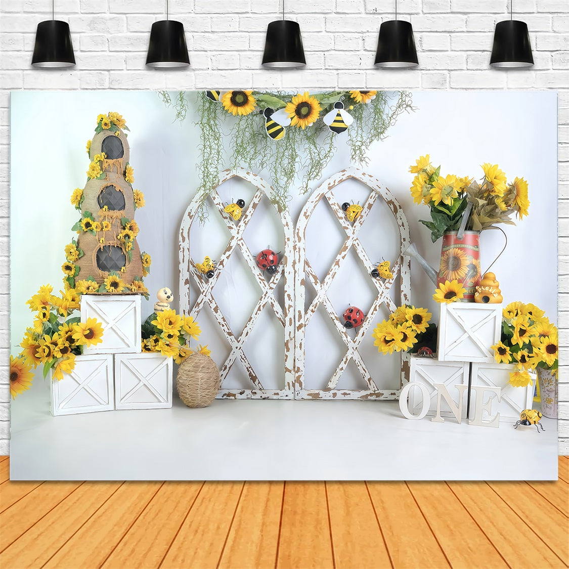 Children Backdrops Rustic Sunflower Garden Newborn Photo Backdrop MRR9-112
