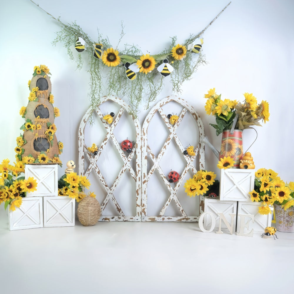 Children Backdrops Rustic Sunflower Garden Newborn Photo Backdrop MRR9-112