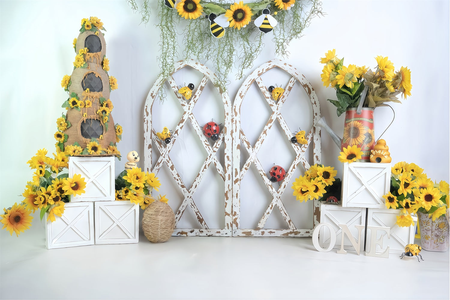 Children Backdrops Rustic Sunflower Garden Newborn Photo Backdrop MRR9-112