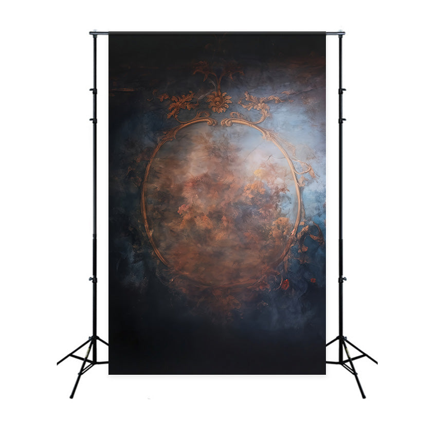 Vintage Backdrop Retro Ornate Circular Frame Vintage Photo Backdrop MRR9-113