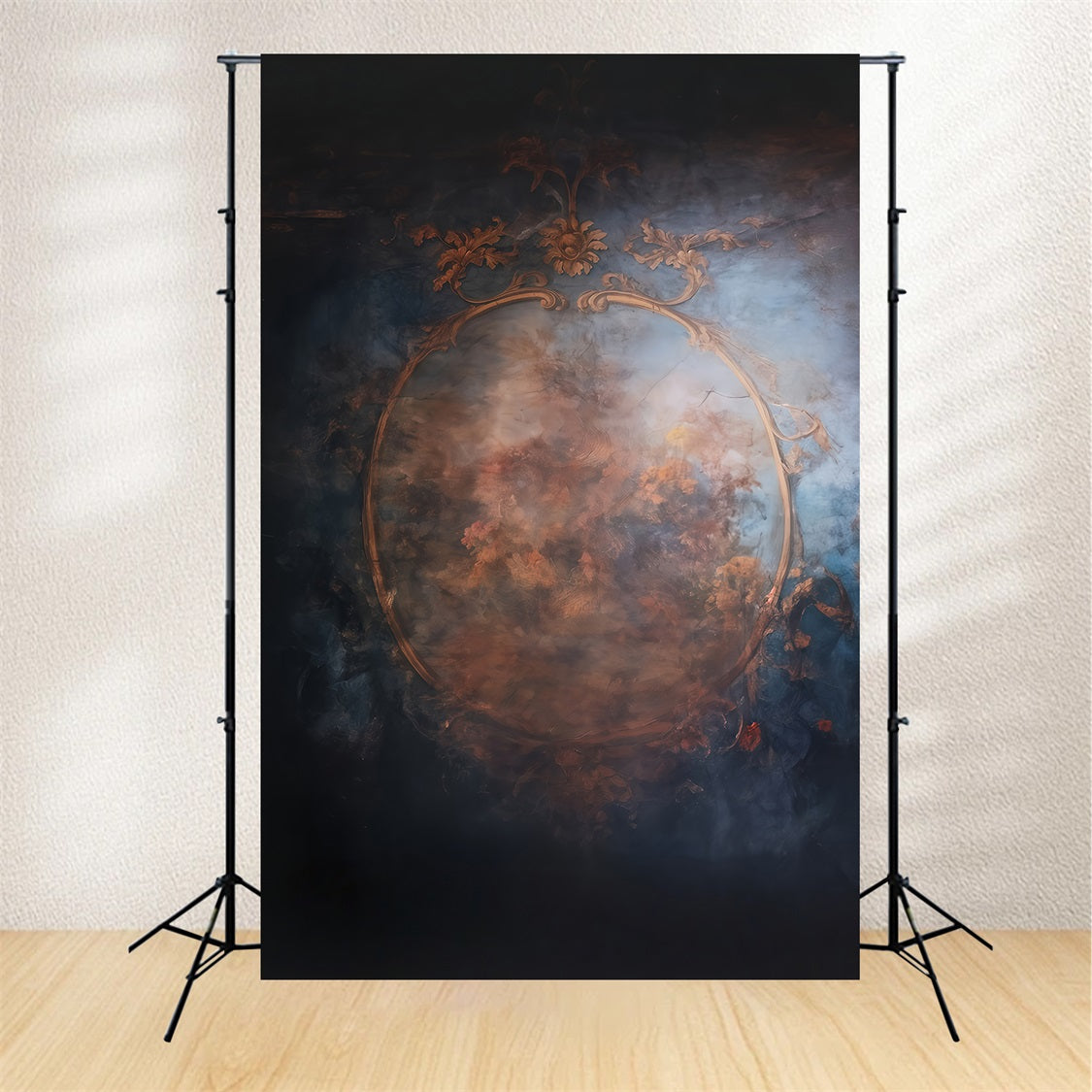 Vintage Backdrop Retro Ornate Circular Frame Vintage Photo Backdrop MRR9-113