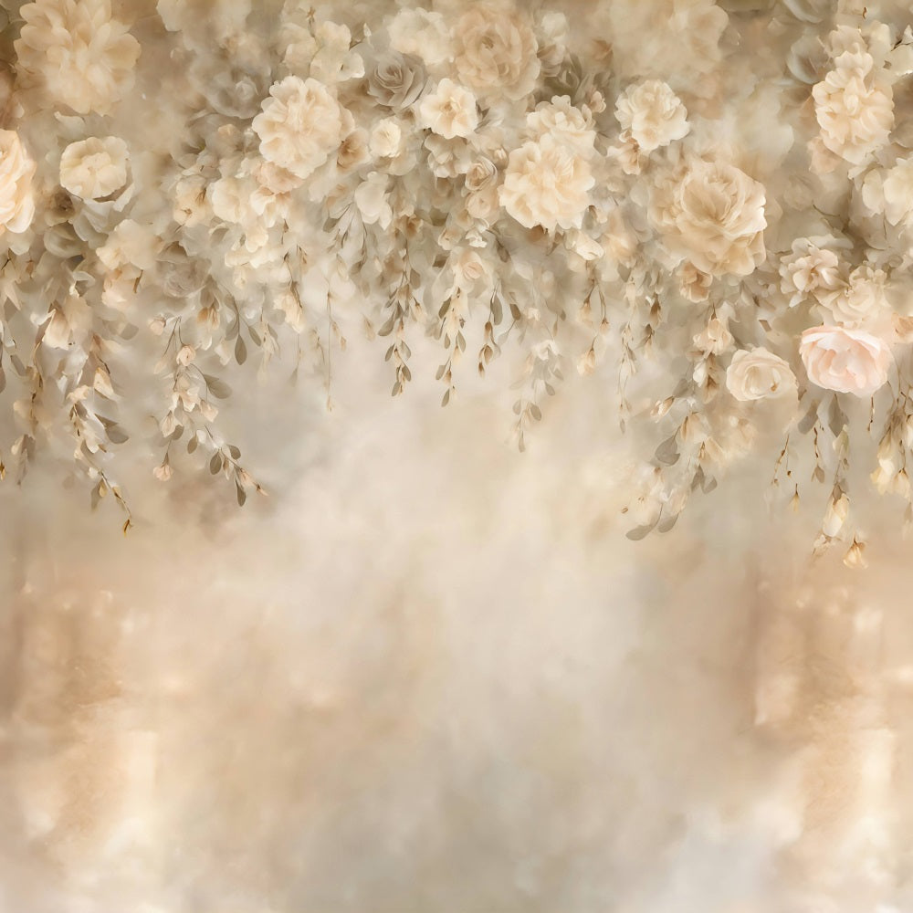 Vintage Backdrop Beige Hanging Floral Cascade Classic Photo Backdrop MRR9-115