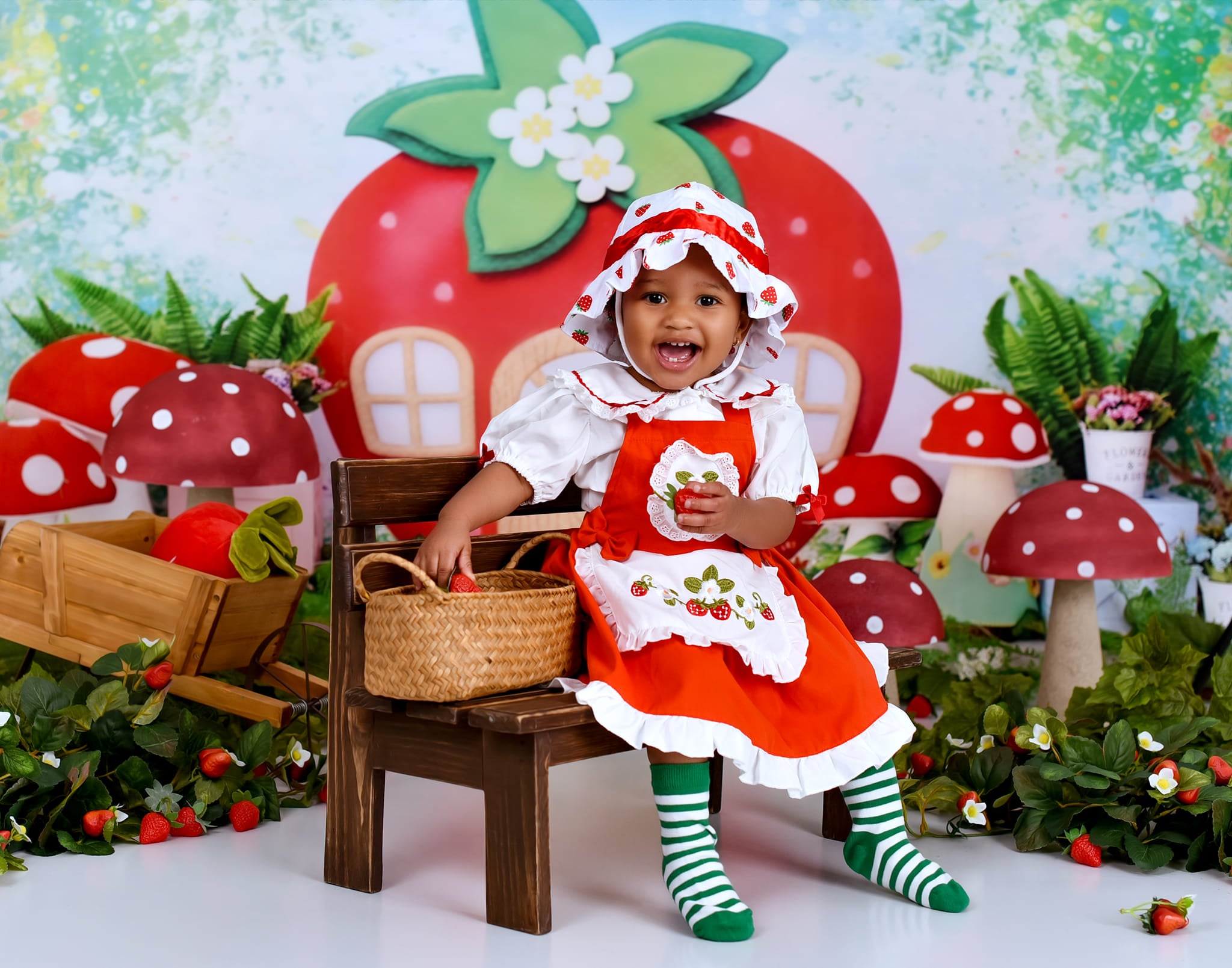 Children Backdrops Strawberry House Fairy Garden newborn Photography Backdrop MRR9-12