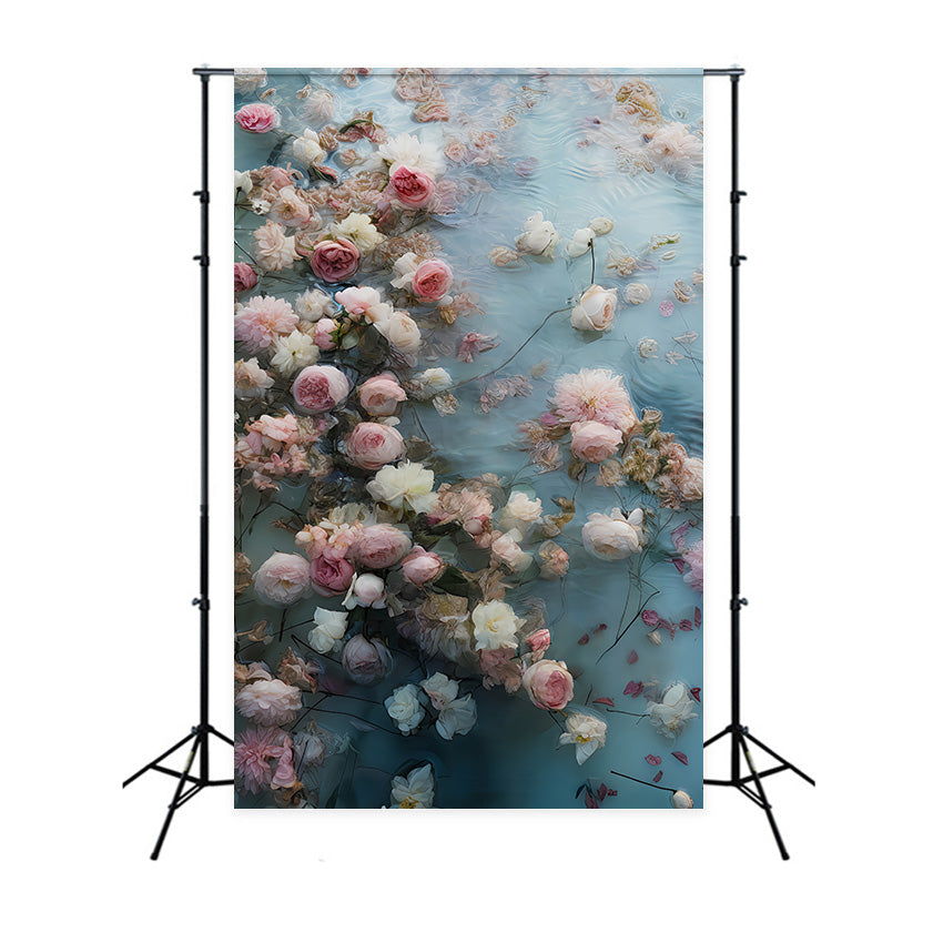 Floral Photo Backdrop Romantic Floating Garden Roses Flower Backdrop MRR9-121
