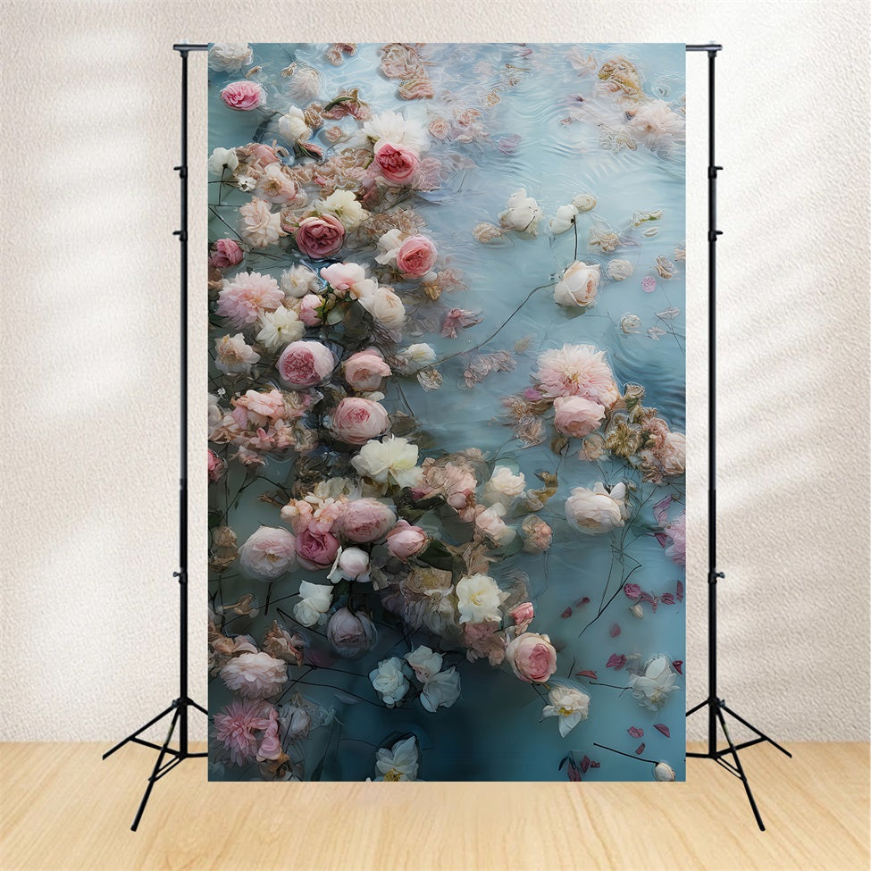 Floral Photo Backdrop Romantic Floating Garden Roses Flower Backdrop MRR9-121