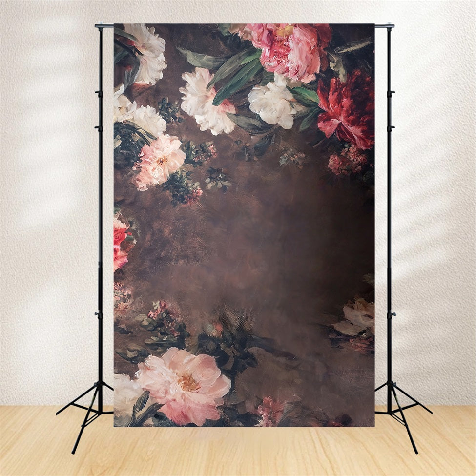 Flower Backdrop Vintage Painted Floral Elegance Floral Photo Backdrop MRR9-122