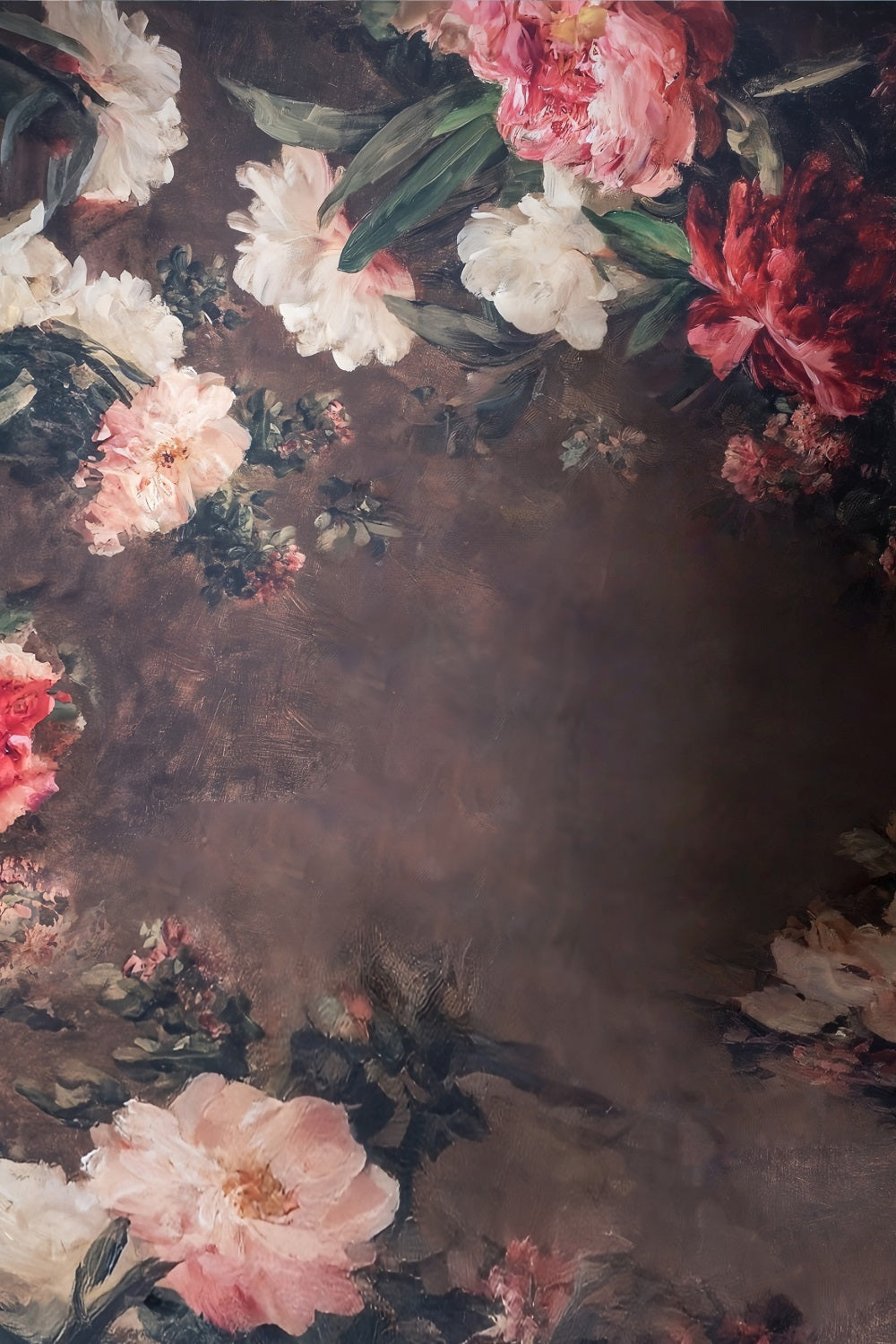 Flower Backdrop Vintage Painted Floral Elegance Floral Photo Backdrop MRR9-122