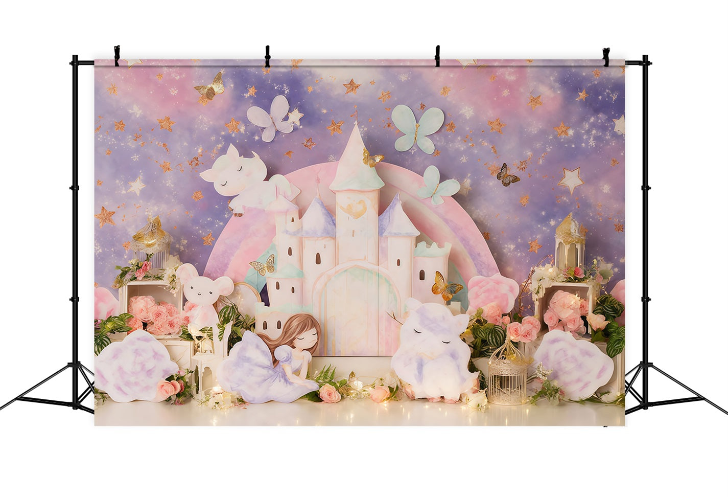 Princess Castle Backdrop Dreamy Pastel Fairy Castle Children Backdrops MRR9-126