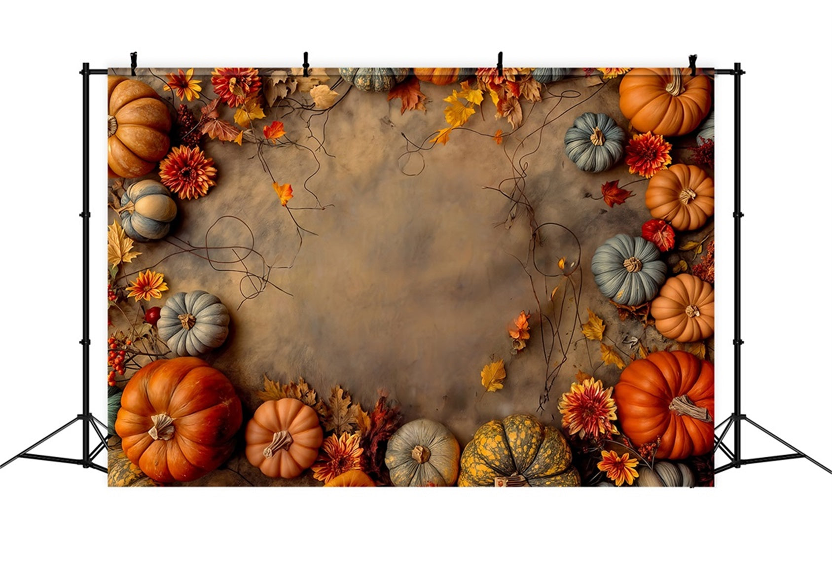 Autumn Photo Backdrop Pumpkin Harvest Autumn Arrangement Fall Backdrop MRR9-132