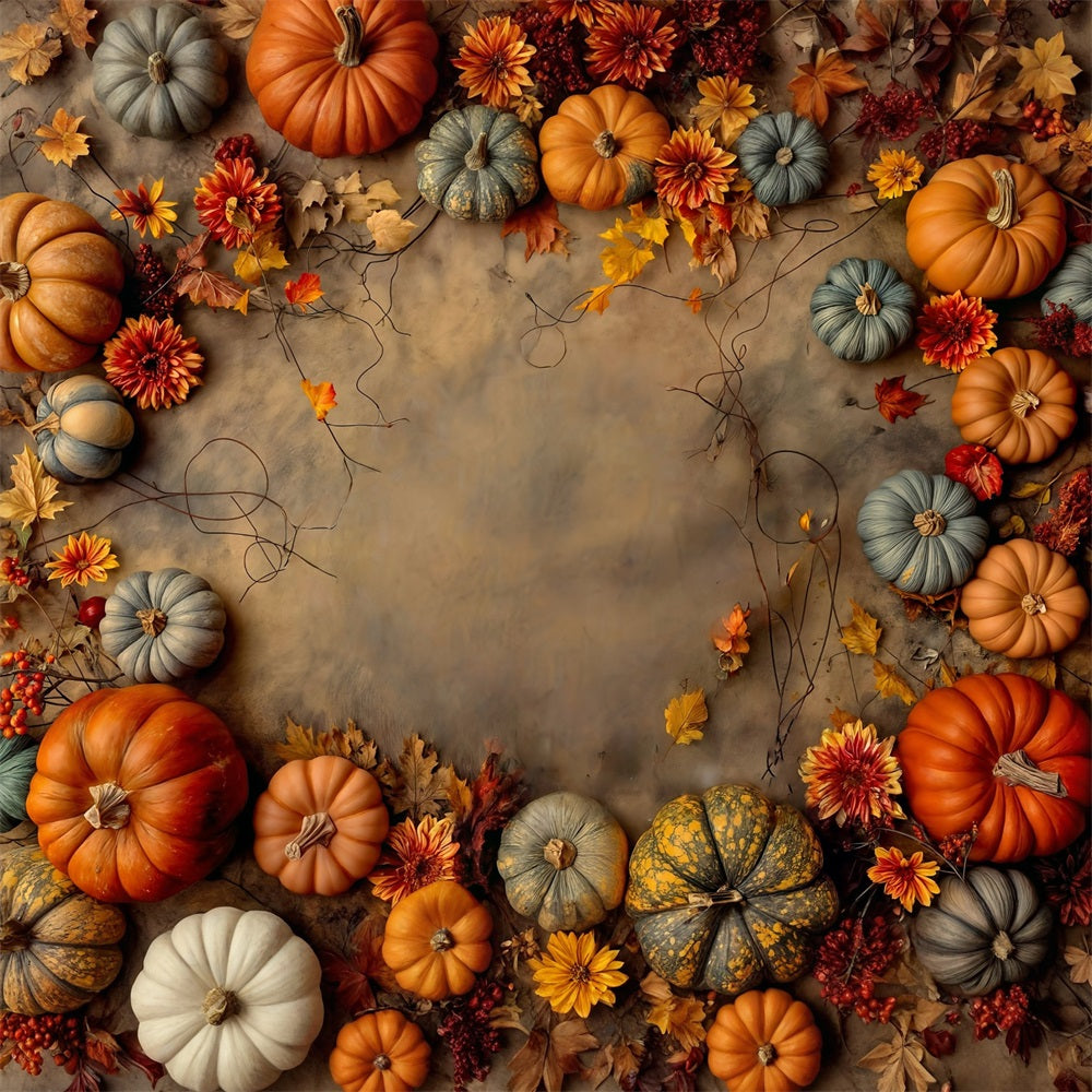 Autumn Photo Backdrop Pumpkin Harvest Autumn Arrangement Fall Backdrop MRR9-132