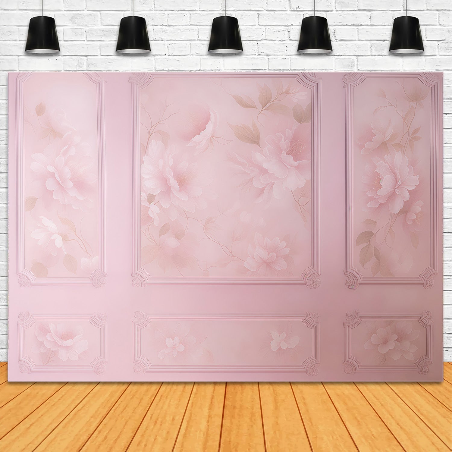 Vintage Wall Backdrop Pink Floral Elegant Wall Panels Vintage Backdrop MRR9-134