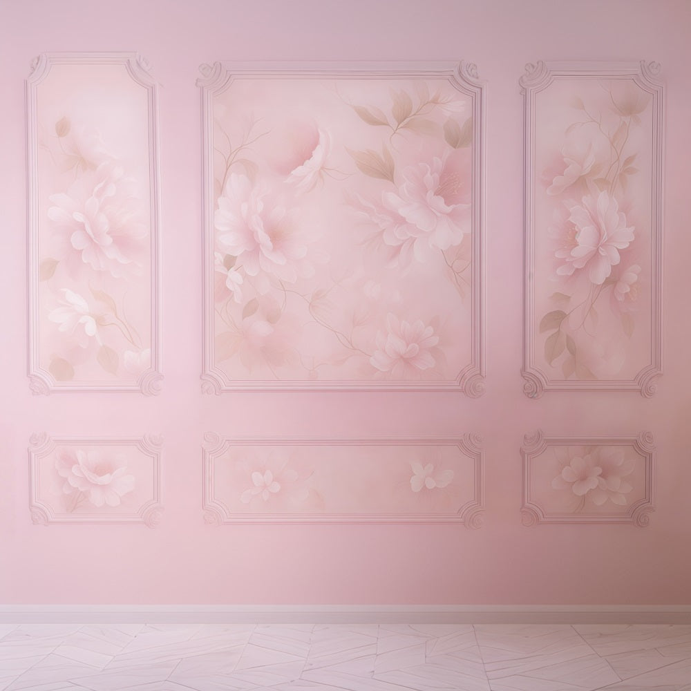 Vintage Wall Backdrop Pink Floral Elegant Wall Panels Vintage Backdrop MRR9-134