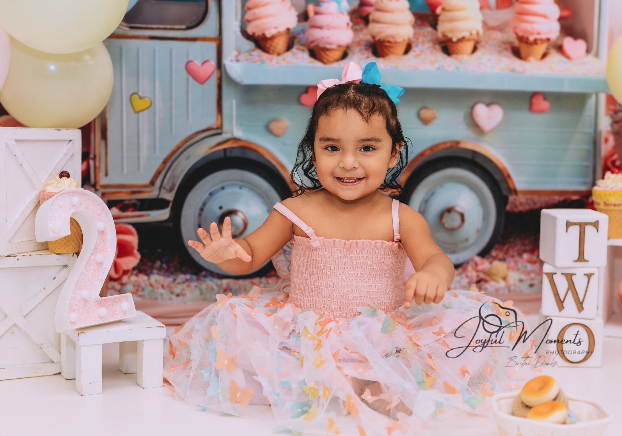 Newborn Backdrop Pastel Ice Cream Truck Sweets Kids Photo Backdrop MRR9-14