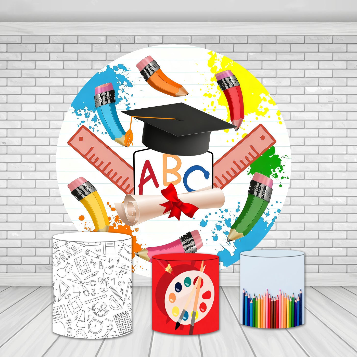 Circle Backdrop Kit Creative School Supplies Graduation Backdrop MRR9-148