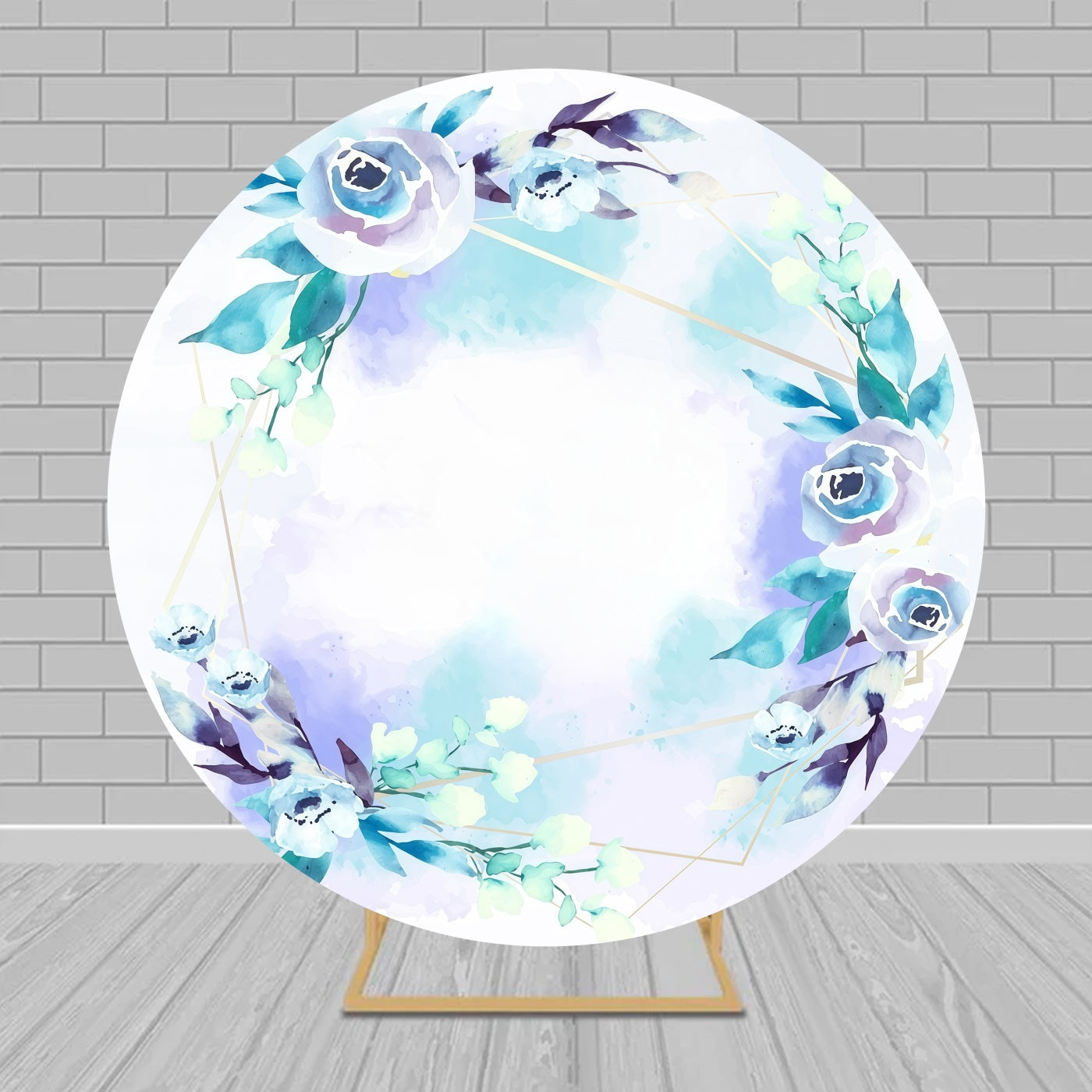 Circle Backdrop Kit Soft Pastel Blue Flower Wedding Backdrop MRR9-153