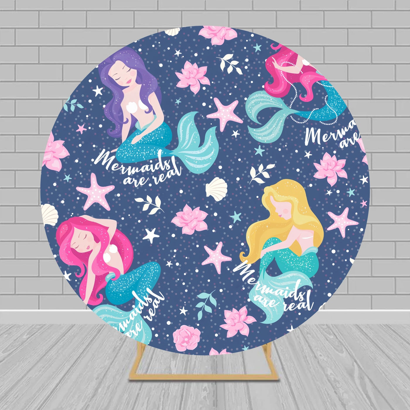 Circle Backdrop Kit Dreamy Mermaids Starry Ocean Party Backdrop MRR9-158