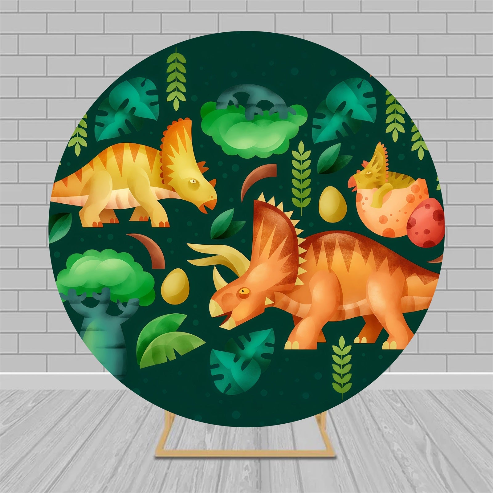 Round Backdrop Kit Dinosaurs Jungle Adventure Birthday Party Backdrop MRR9-169