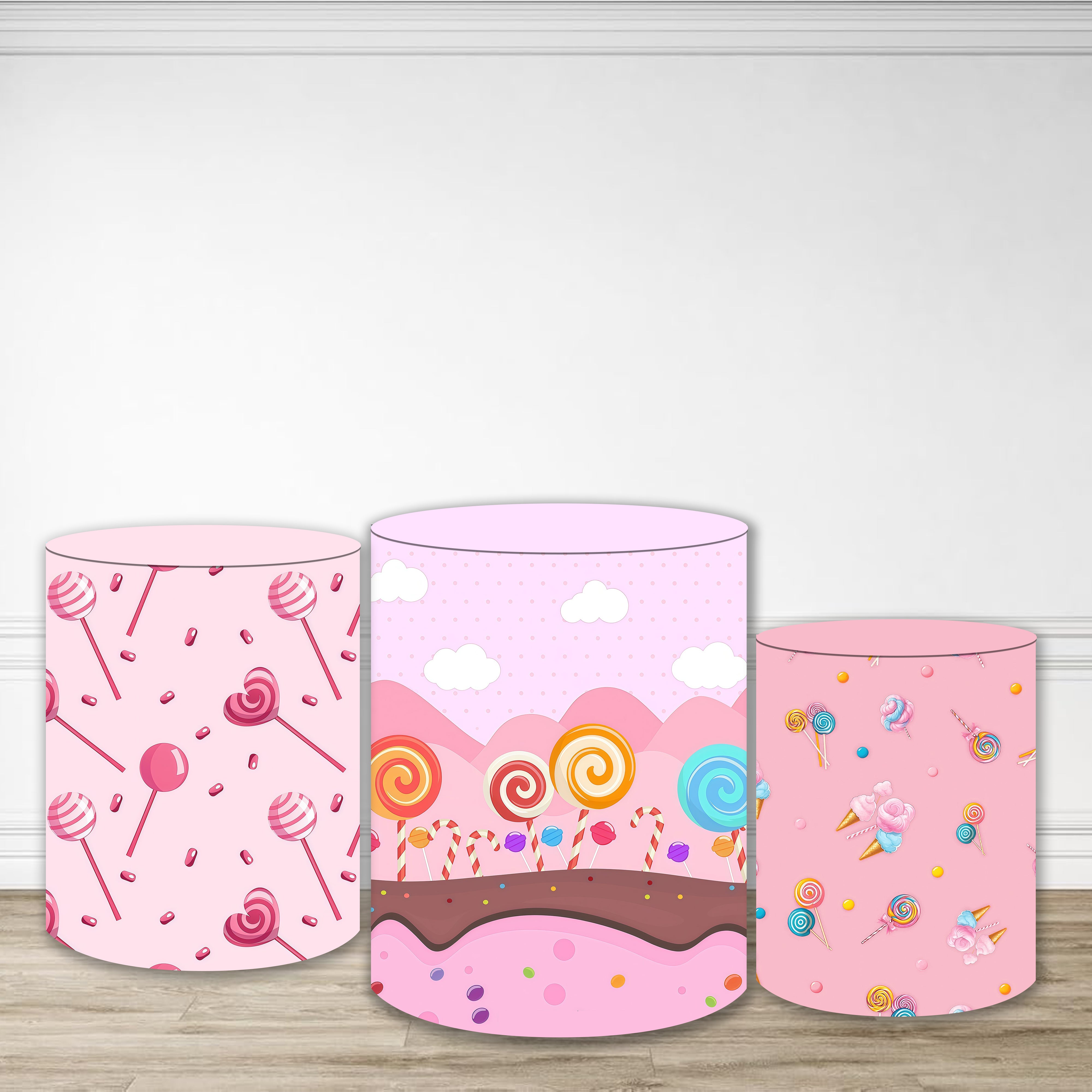 Plinth Cylinder Cover Kit Cartoon Candy Land Lollipop Pillar Cover MRR9-184