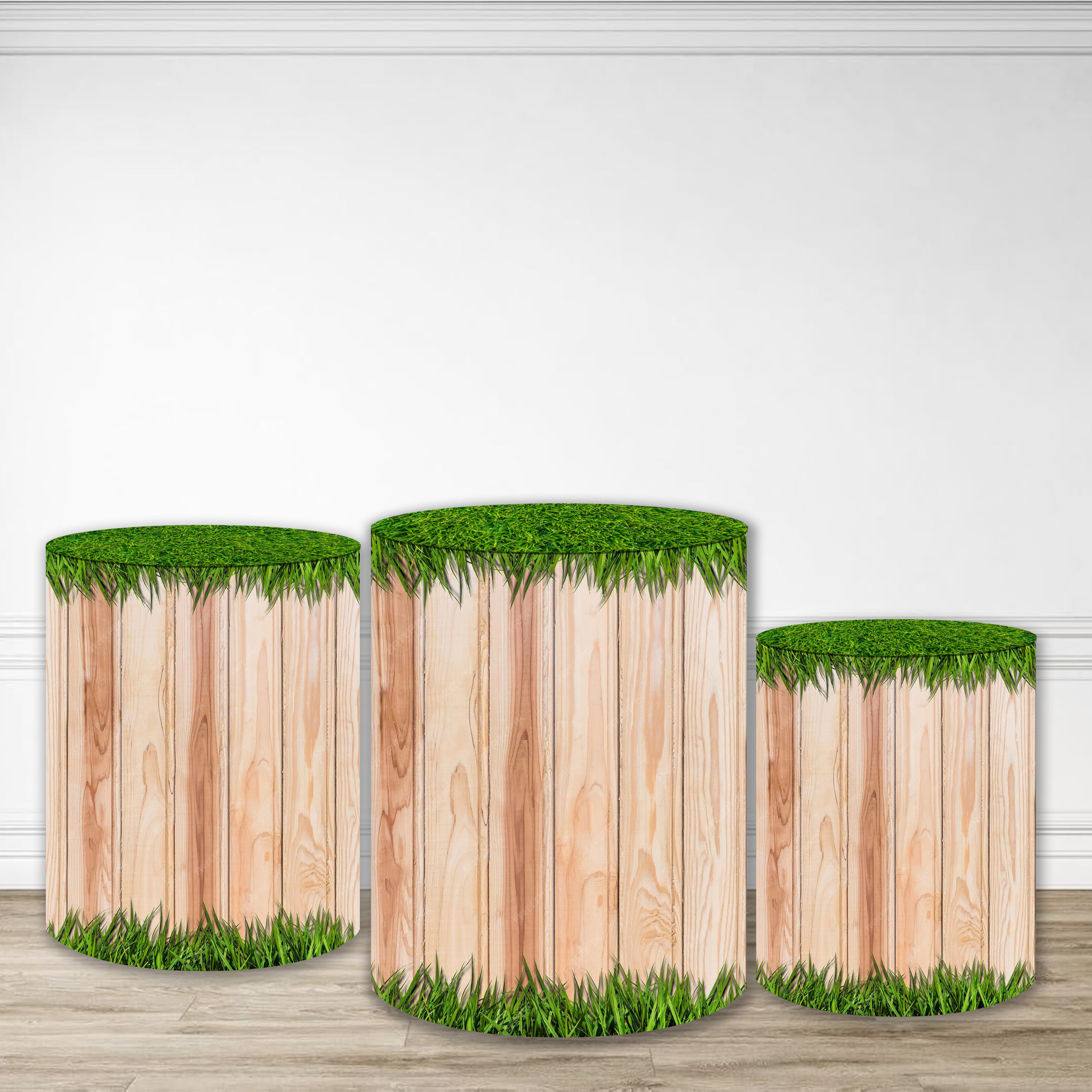 Pillar Cover Natural Wooden Fence Grass Pedestal Cover Kit MRR9-198
