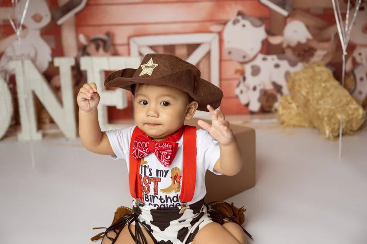 Kids Photo Backdrop Cartoon Farm Animals Barn Newborn Backdrop MRR9-31