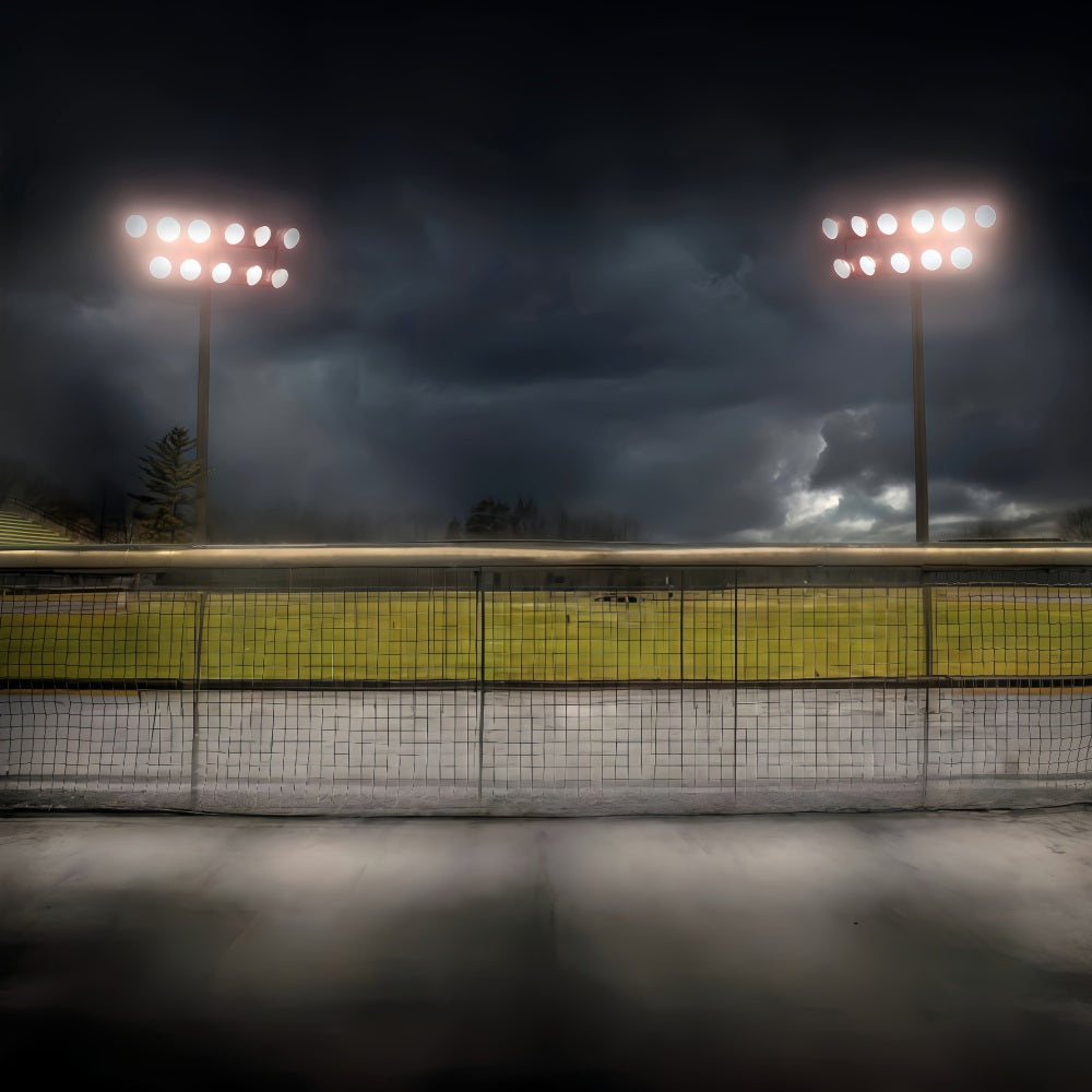 Football Field Backdrop Stadium Lights Dark Sky Sports Backdrop MRR9-32