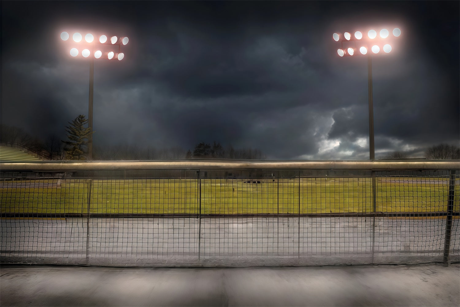 Football Field Backdrop Stadium Lights Dark Sky Sports Backdrop MRR9-32