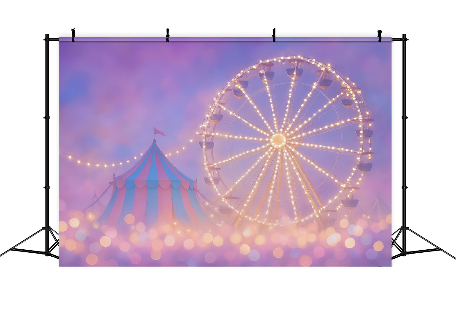 Circus Backdrop Carnival Ferris Wheel Tent Lights Children Backdrops MRR9-35