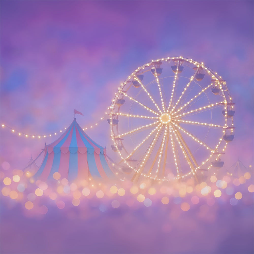Circus Backdrop Carnival Ferris Wheel Tent Lights Children Backdrops MRR9-35