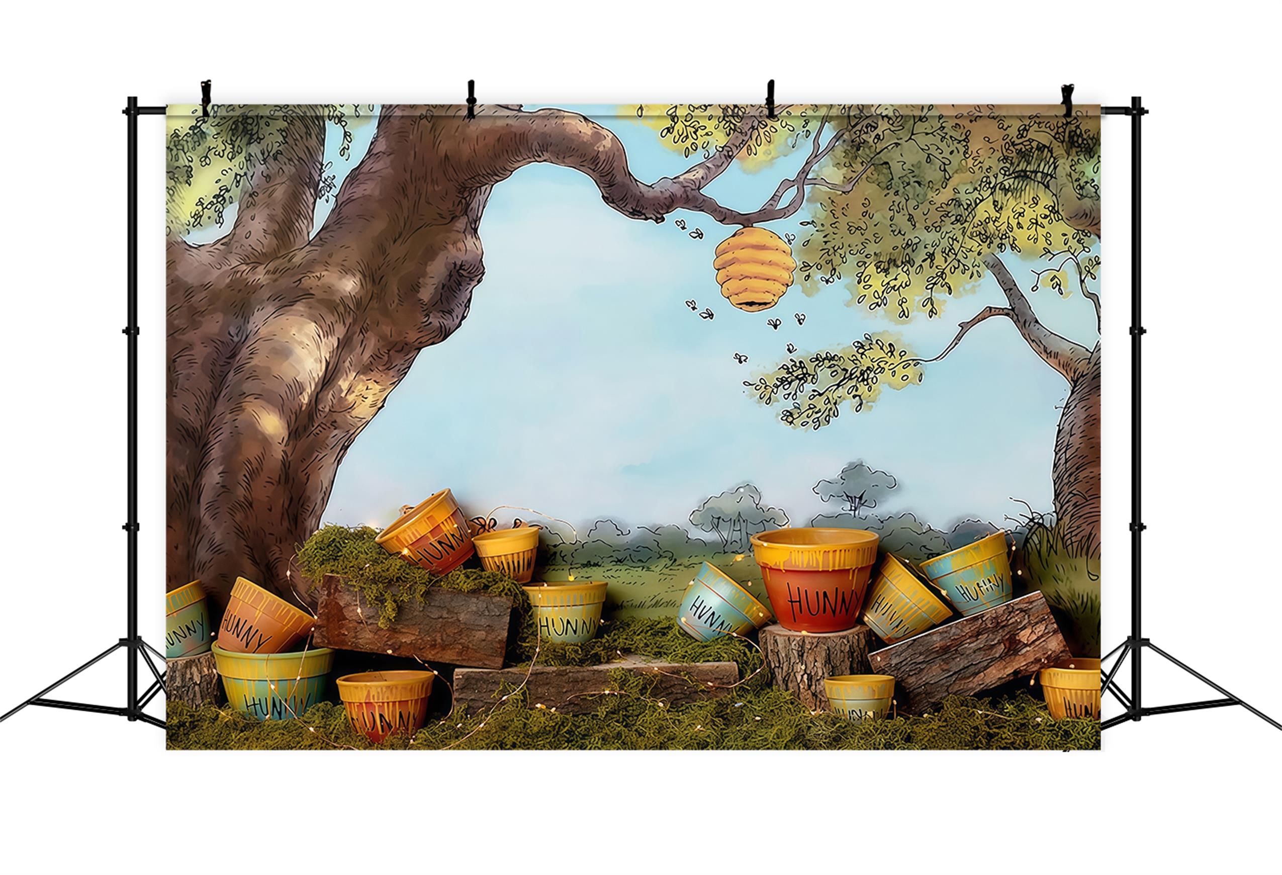 Newborn Cute Backdrop Honey Tree Buckets Backdrop Kids Backdrop MRR9-50