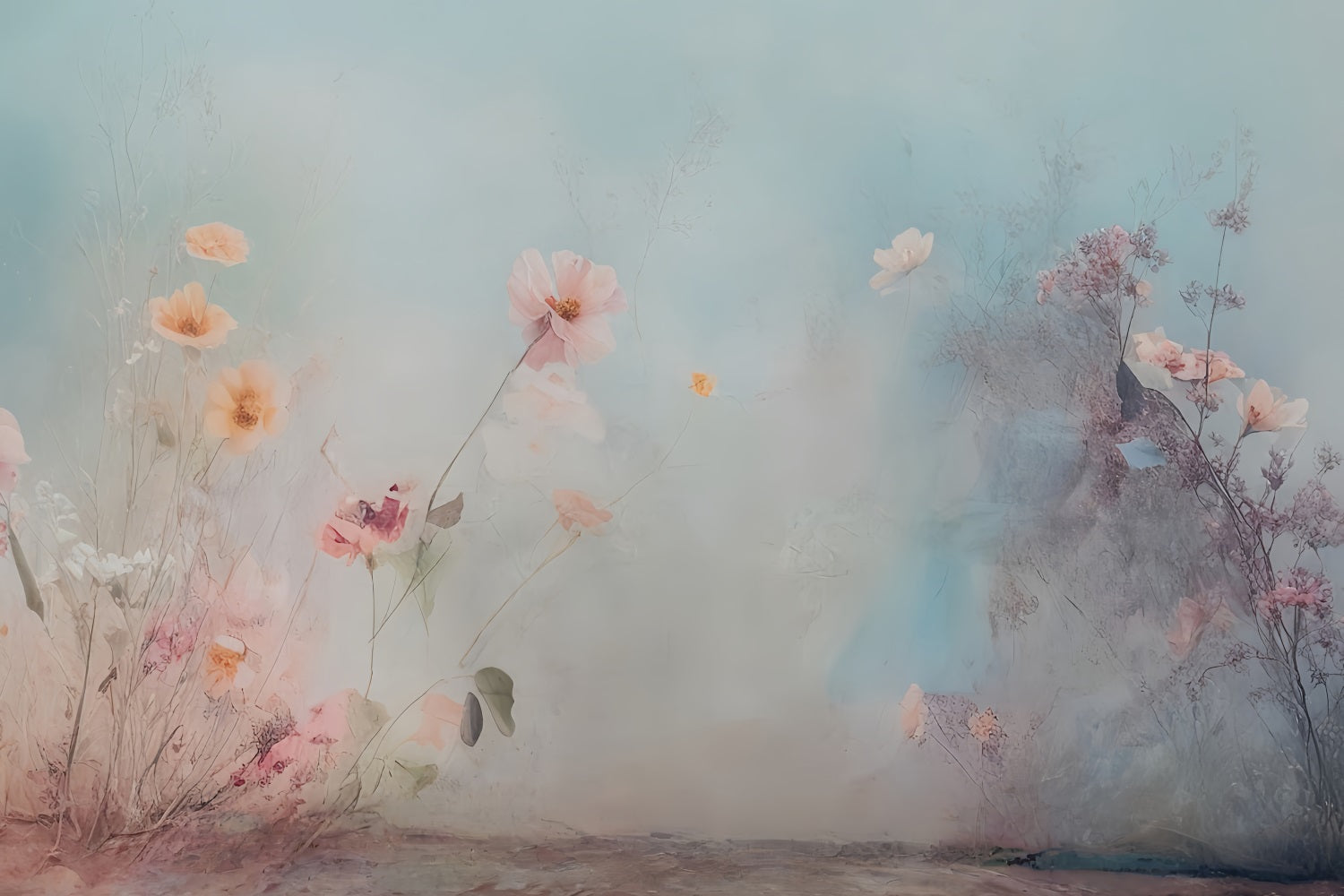 Fine Art Backdrops Soft Pastel Flower Field Artistic Backdrop MRR9-71