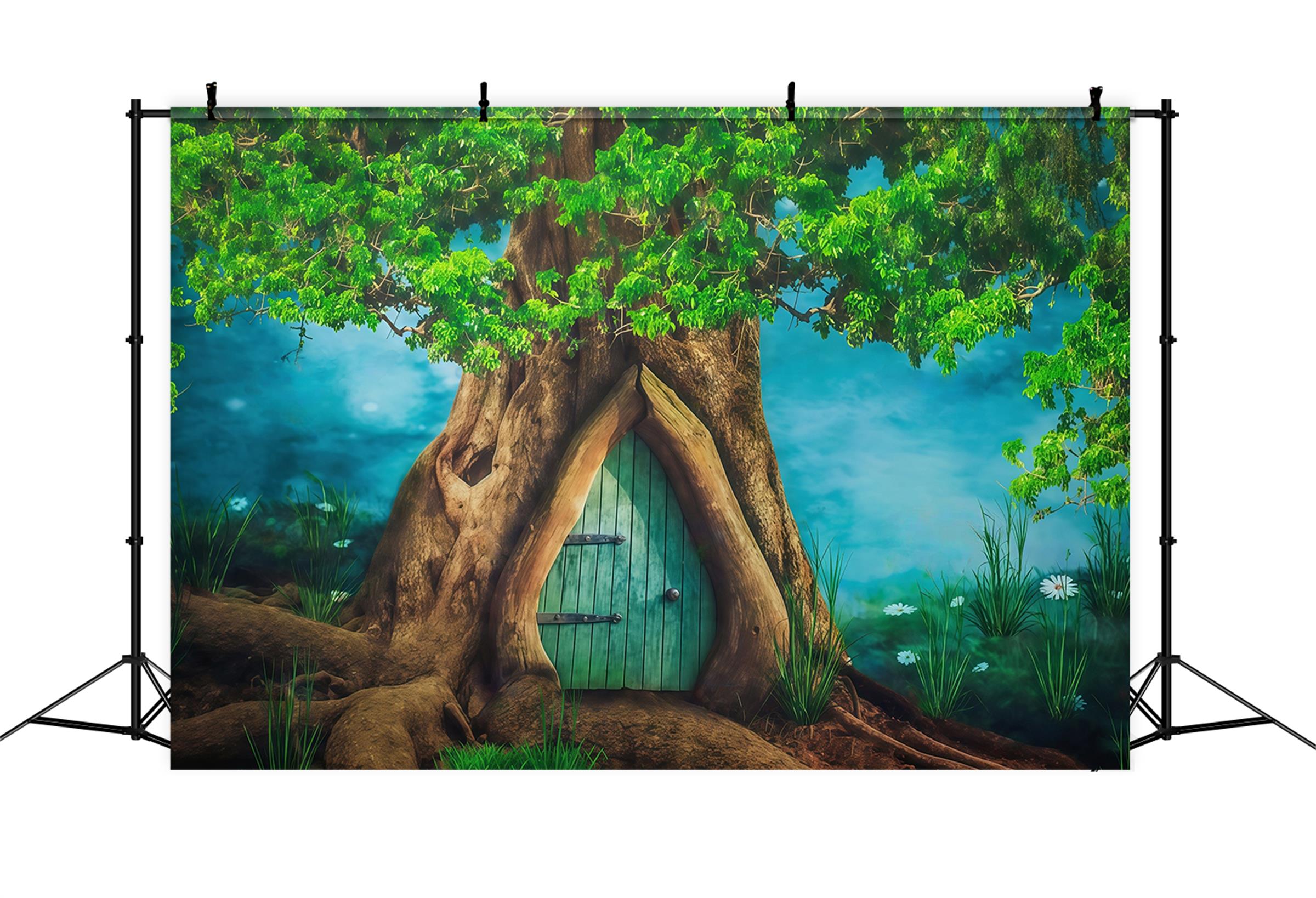 Forest Backdrop Enchanted Tree Trunk Door Newborn Photography Backdrop MRR9-72