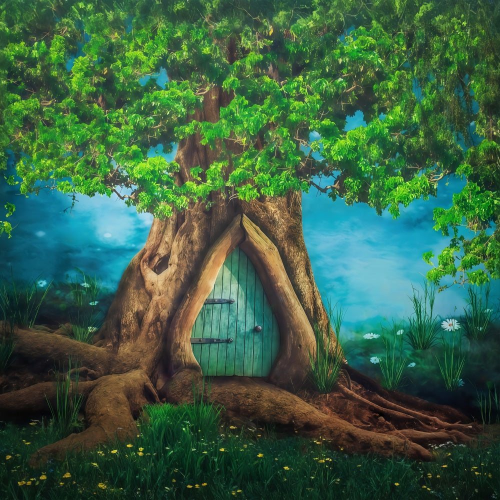 Forest Backdrop Enchanted Tree Trunk Door Newborn Photography Backdrop MRR9-72