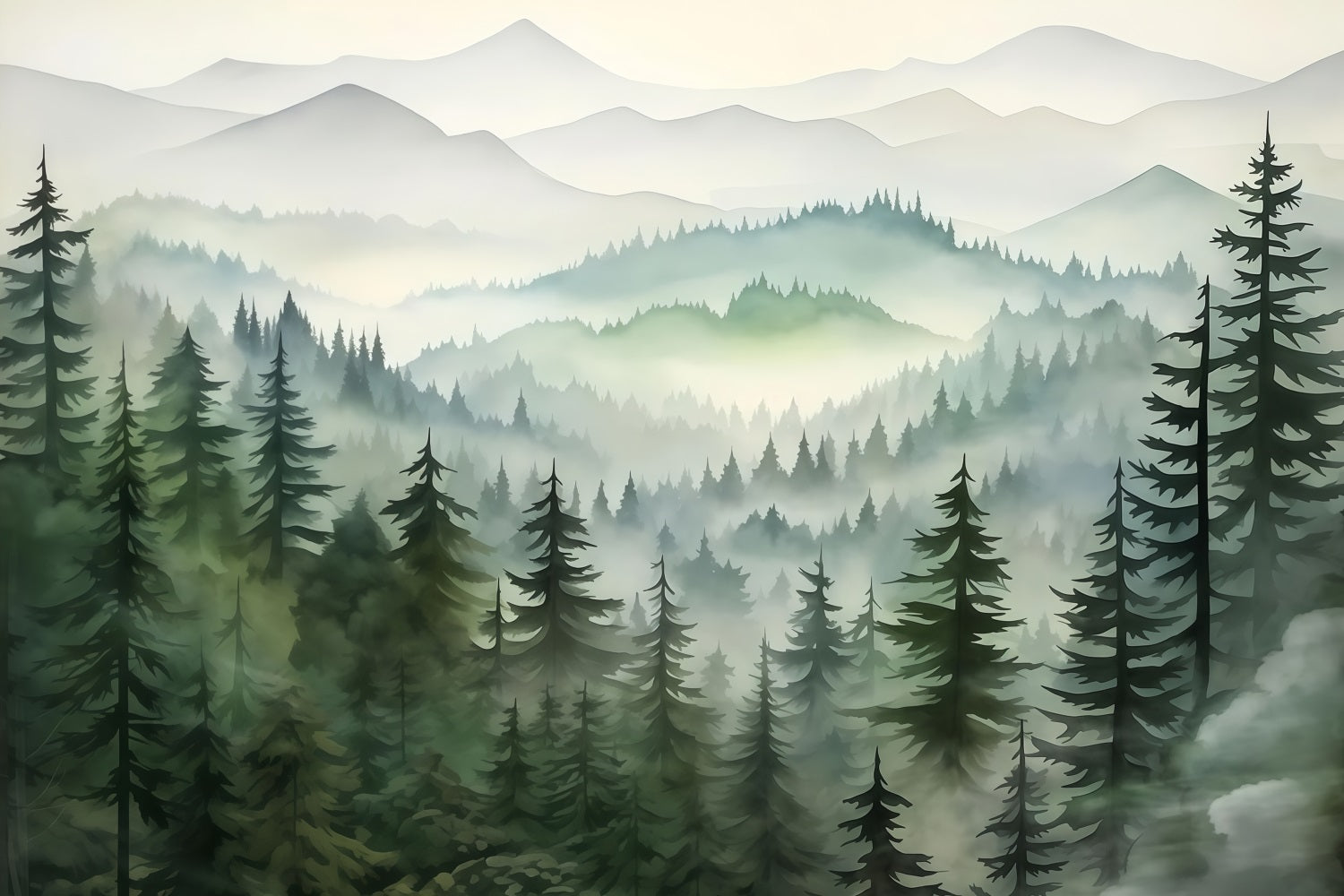 Forest Backdrop Forest Mountain Mist Layers Forest Photography Backdrop MRR9-74