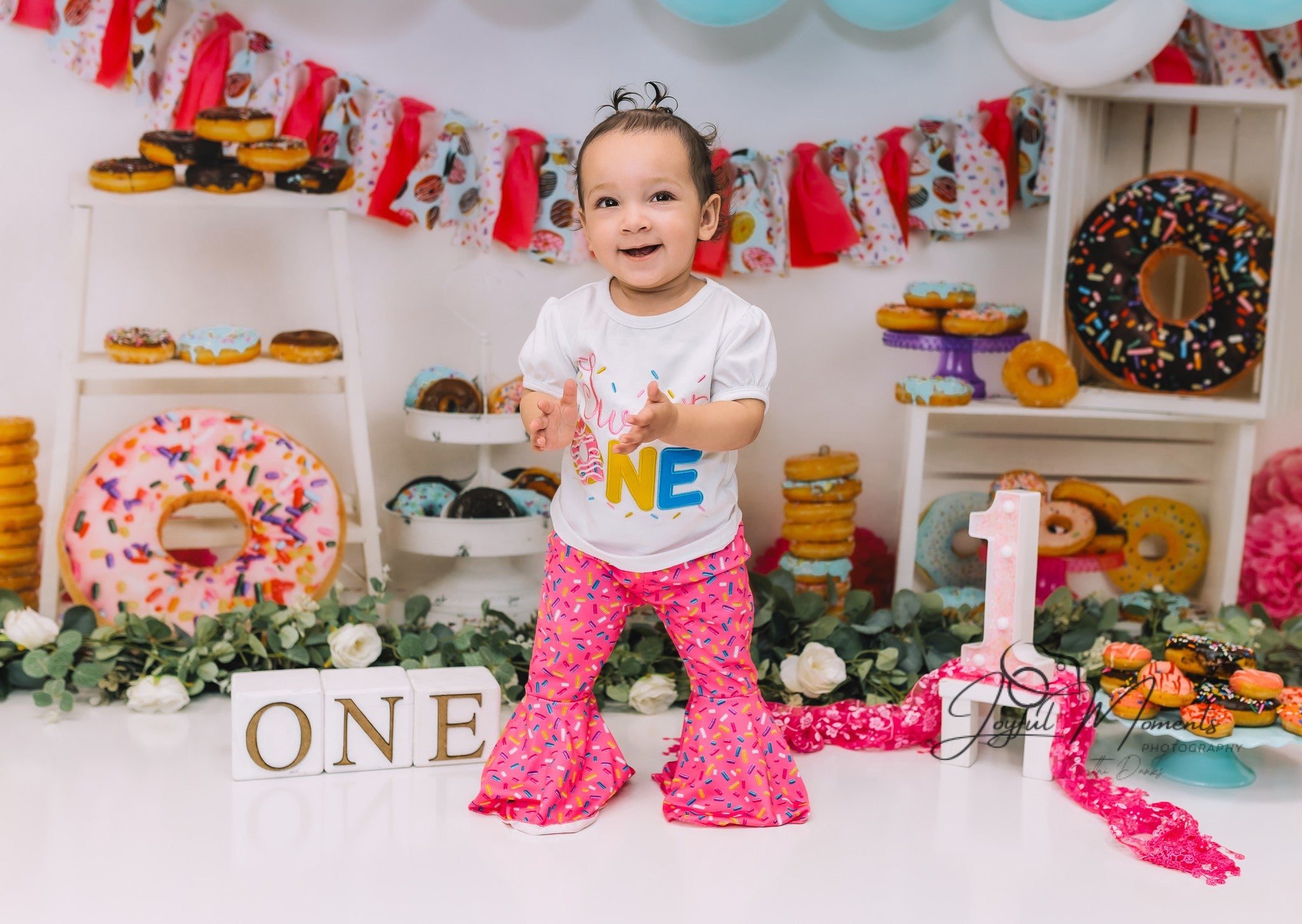 Cake Smash Backdrop Colorful Donut Dessert Party Setup Birthday Photo Backdrop MRR9-8