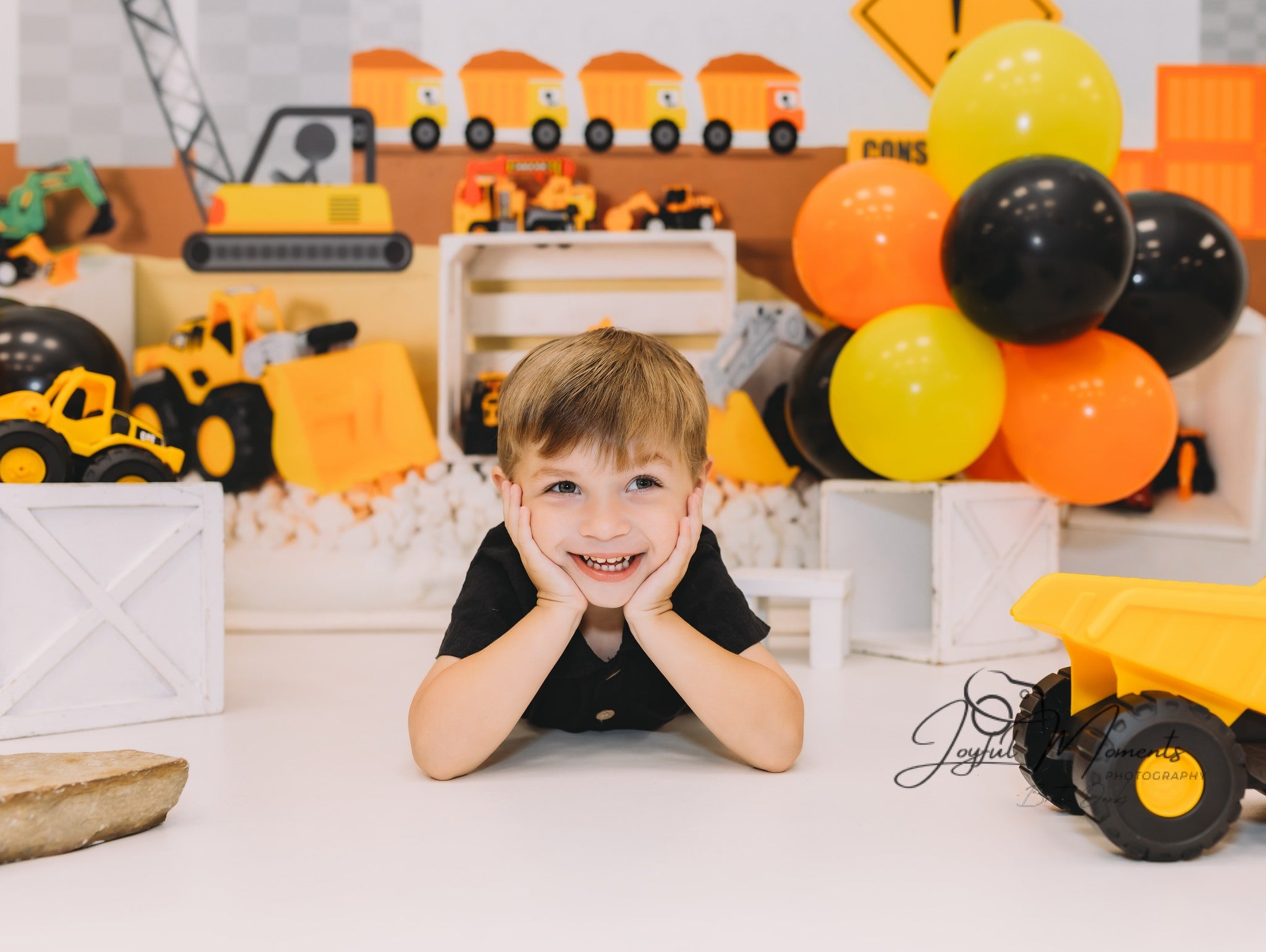 Kids Photo Backdrop Construction Trucks Toy Display Newborn Backdrop MRR9-9